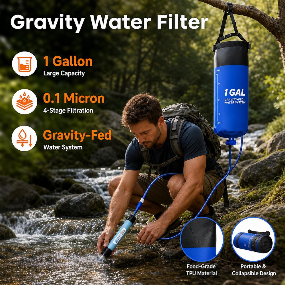 1 Gal Gravity Water Filter Bag - Outdoor Adventure Backpack review and price